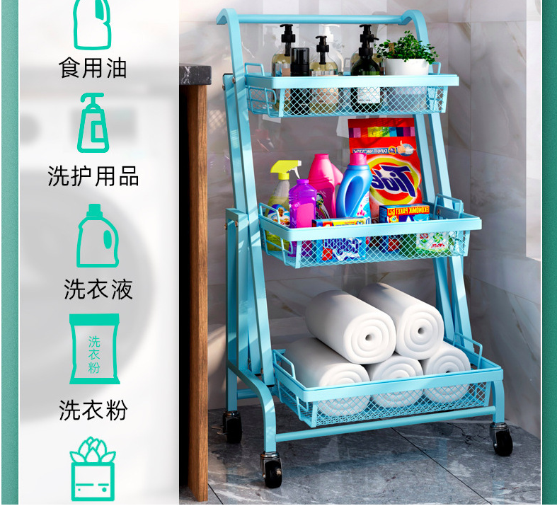 Anti Corrosion Telescopic 25kg Bearing Metal Trolley Cart