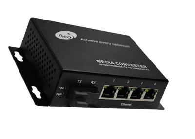 1 Fiber 4 POE Port 10/100M Media Converter Single Mode Single Fiber