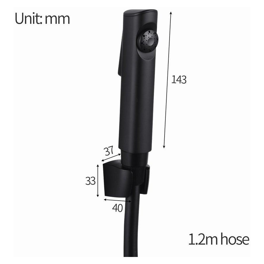 Bathroom Multifunctional ABS Handheld Toilet Bidet Spray Kit with Water Hose in Black