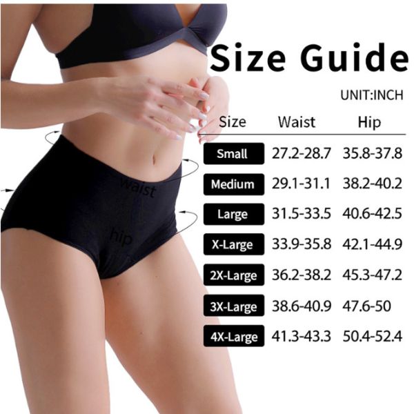 Высокий хлопок трусов нижнего белья периода подъема 4 слоя протекает трусы доказательства менструальные