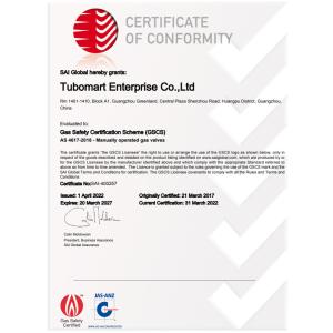 TUBOMART ENTERPRISE CO., LTD. Сертификации