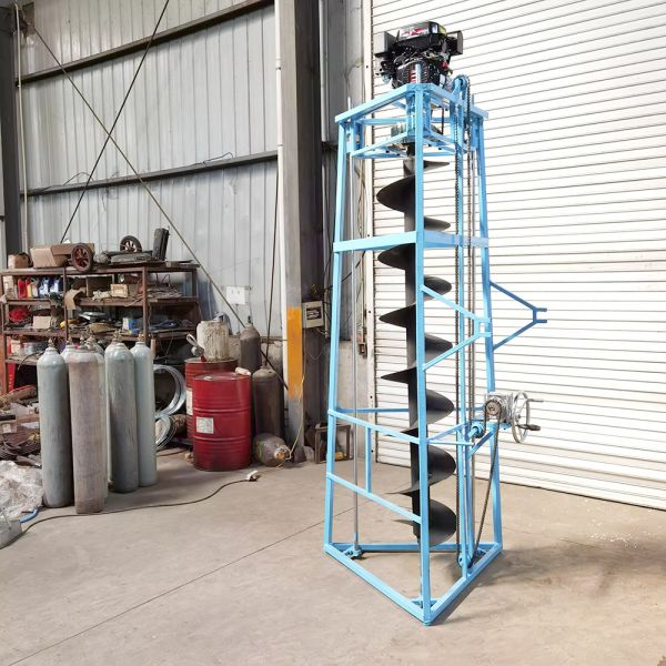 OEM factory Gas-Powered Tripod Tree Planting Drilling Machine-Portable Farm & Orchard Hole Digging Tool loess layers, clay layers, and soillayers containing pebbles and gravel