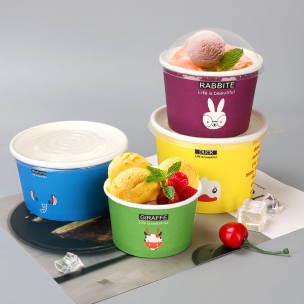 Custom Ice Cream Cup Packaging Disposable Paper Cup Without Lid US Currency US