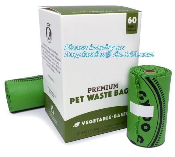 EN13432 BPI OK compost home ASTM D6400 certified biodegradable dog poop bags, Dog Poop Waste Trash Bag, Toilet Compostab