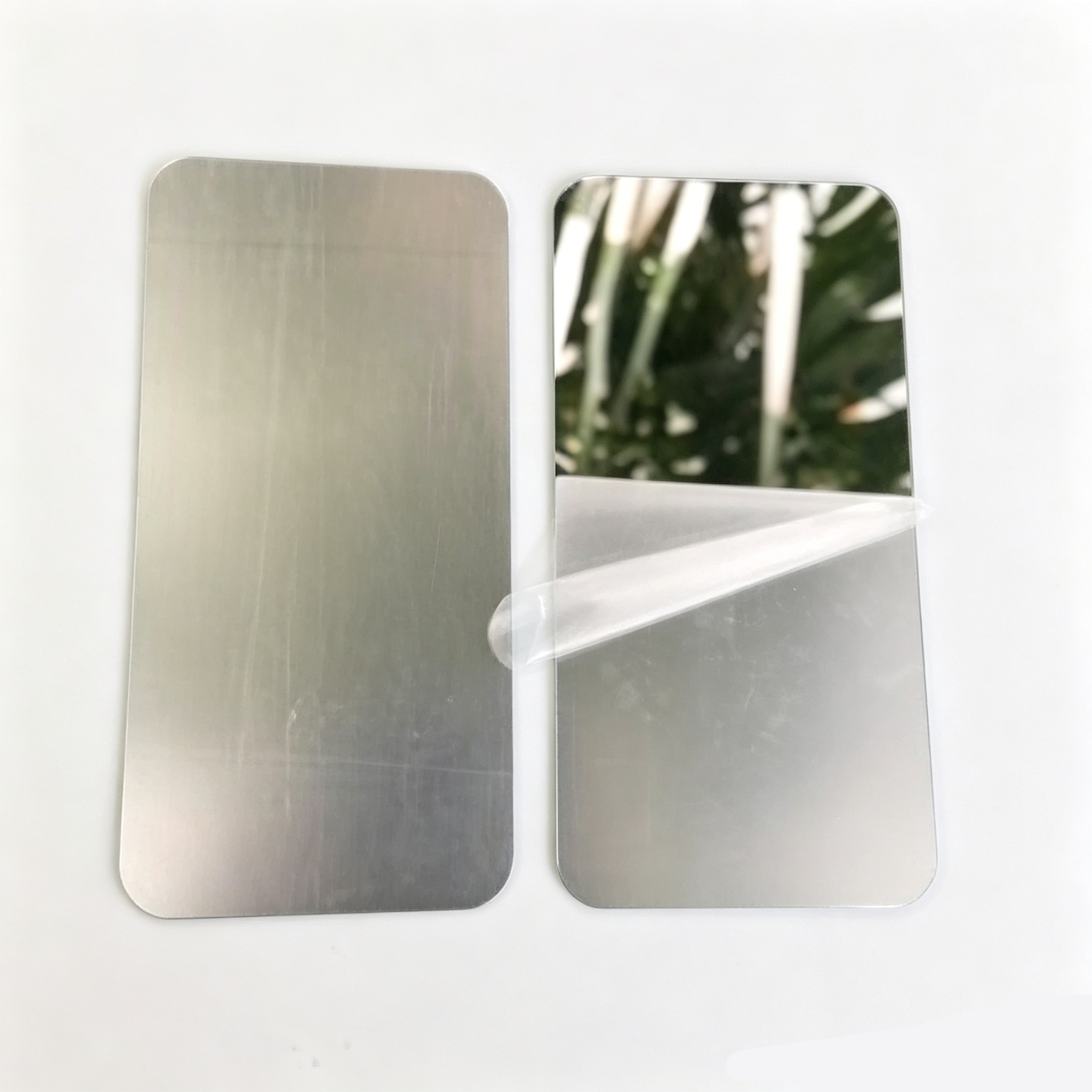 Wholesale Rounded Rectangle Silver PET Mirror Sheet RoHS Wedding Banquet Backdrop Ceiling Decor Craft Ornament Raw Material