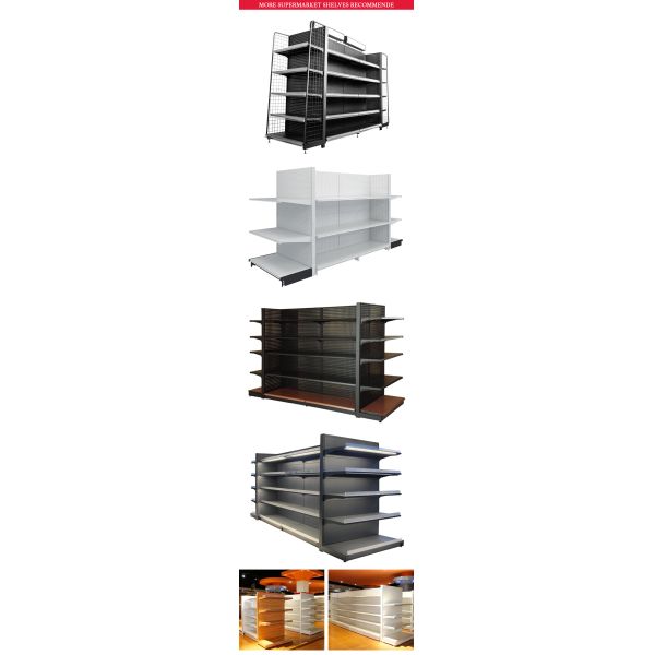 Metal Supermarket Shelving Gondola Rack 30-100kg Capacity Customizable