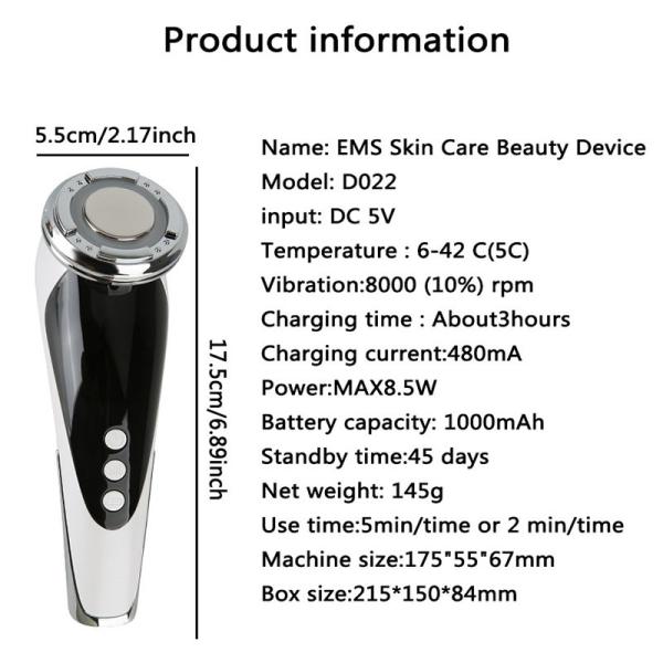 LED Microcurrent Face Lift Machine Hot Cold Red Light Photon Beauty Device Wrinkle Remover