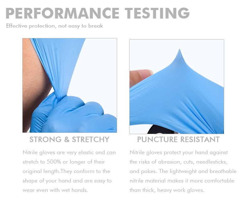 Chemical Resistant Nitrile Disposable Hand Gloves Multicolored Medical Powder Free Gloves