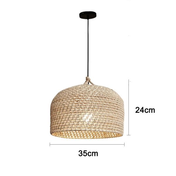 rustic hanging lamp Dining Room Kitchen Wabi sabi Jute Rope Pendant Lights(WH-WP-105)