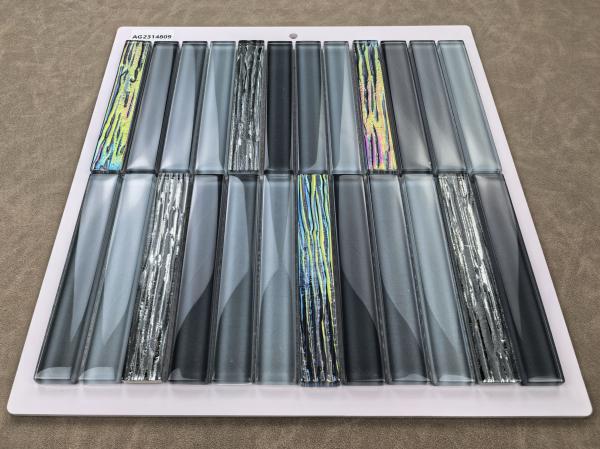 Decorative And Stylish Gray 300x300mm Interior Wall Glass Mosaics For Apartment And Renovation Project