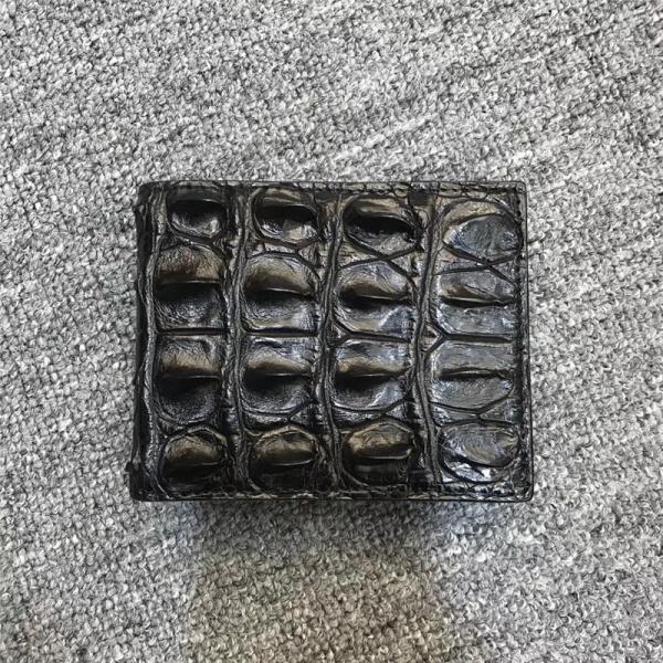 Authentic Exotic Real Alligator Leather Men's Short Card Holders Genuine Crocodile Skin Male Small Bifold Wallet