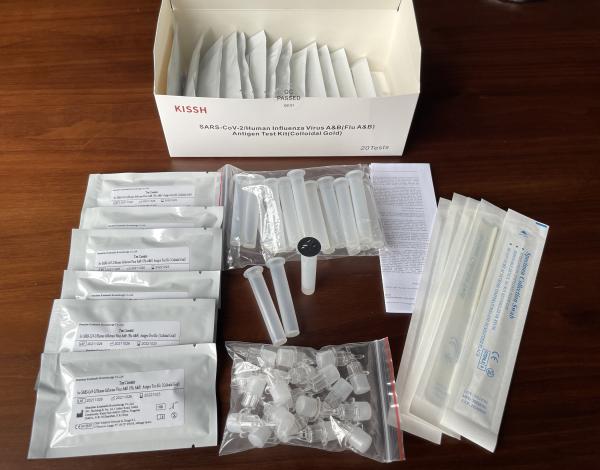 15 teste rápido Kit Human Flu Virus A da gripe dos minutos SARS-CoV-2 & ouro coloidal de B