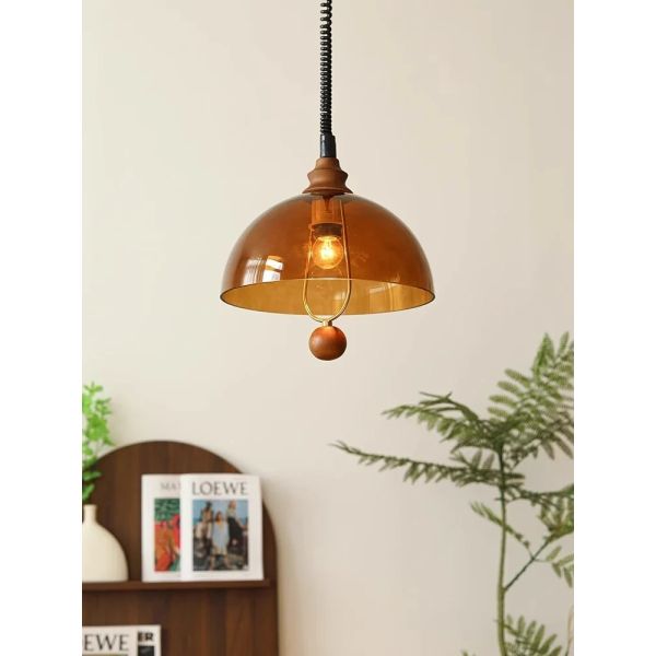 Wabi Sabi Amber Shades Hanging Chandelier Light American Retro Lift E27 Pendant Lamp (WH-VP-361)