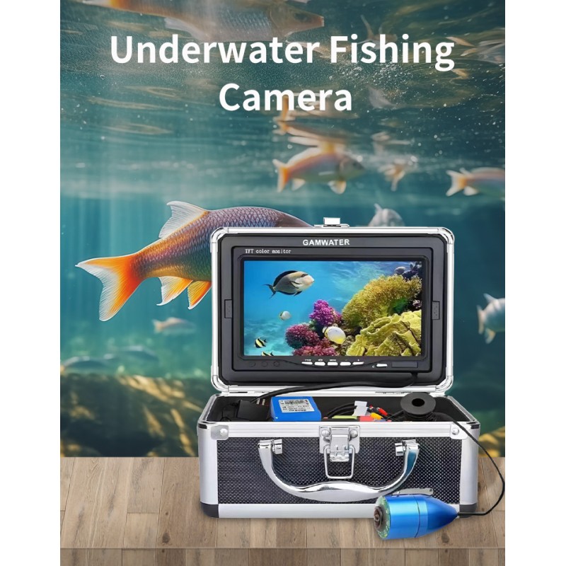 Underwater Fish Finder Monitor IP68 Waterproof Camera HD 720P 7.0'' Inch IPS Screen 30M Cable 12pcs Leds Camera for Sea Fishing