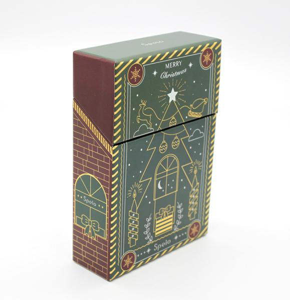 CMYK Christmas Paper Gift Box Finished Cosmetic Paper Packaging 70mm Length