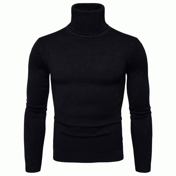 2022 Men's Solid Color Sweater with Two Lapels and High Elastic Material Function