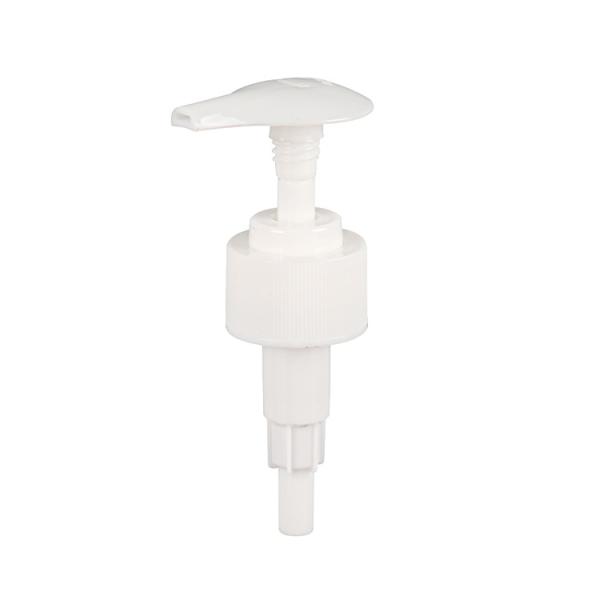 White Matte Screw Lotion Pump Plastic Ribbed Flat Head Lotion Dispenser Pump