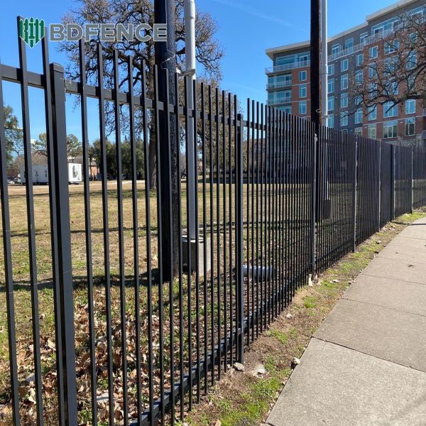 Spear Tubular Black Powder Galvanized Steel Metal Fence Aluminum Iron Steel Fence Square Round Tube Picket Steel Fence Panel
