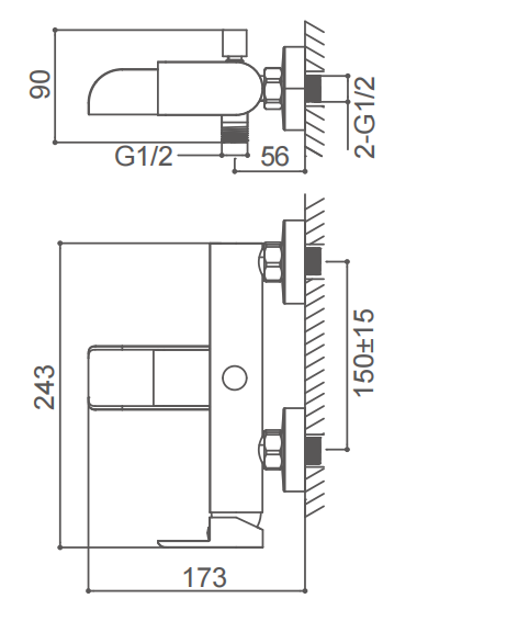 Ванна крана крана смесителя ванны крана ванны водопада установленная стеной для СИД Bathroom