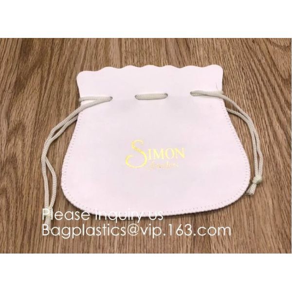 Custom Faux Black PU Leather Pouch, Leather Pouch Bag,PU Leather Pouch,Handmade PU Drawstring Bags, Ultra-thin Soft Full