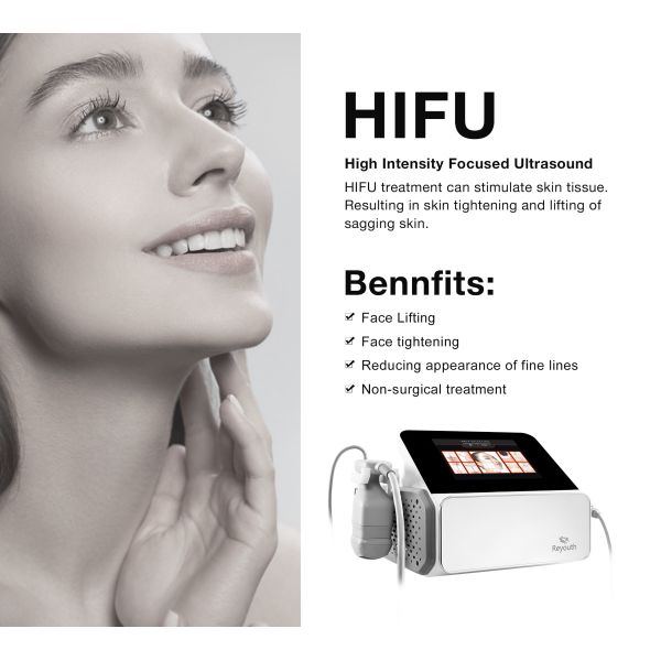 50Kg Wrinkle Removal Machine with 4.5mm(For Face)+8mm(For Body) HIFU Side