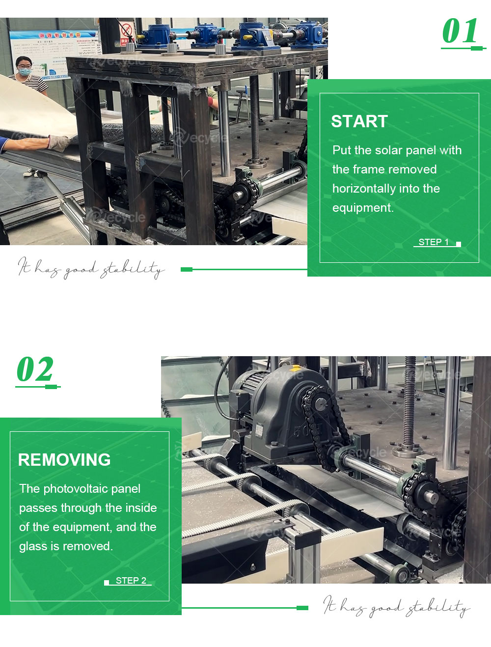 Автоматическая перерабатывающая машина 3000 кг 26 кВт для сортировки и дробления фотоэлектрических панелей