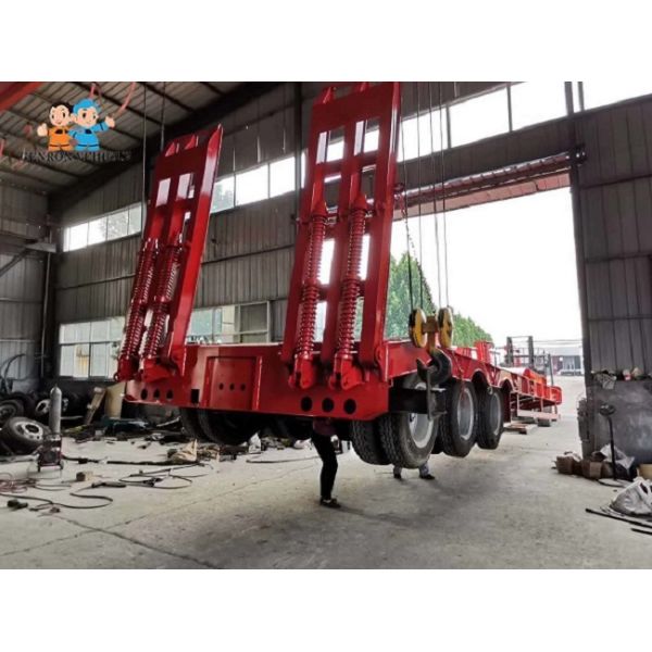 Construction Triaxle Excavators Heavy Duty Low Bed Trailers
