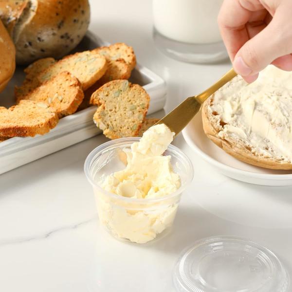 Portion Cups With Lids, Small Plastic Containers with Lids, Airtight Stackable Souffle Cups, Jello Shot Cups, Sauce