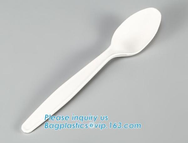 wholesale Biodegradable cPLA plastic white cutlery set,Eco-friendly Disposable Biodegradable Corn Starch Spork-Fork Spoo