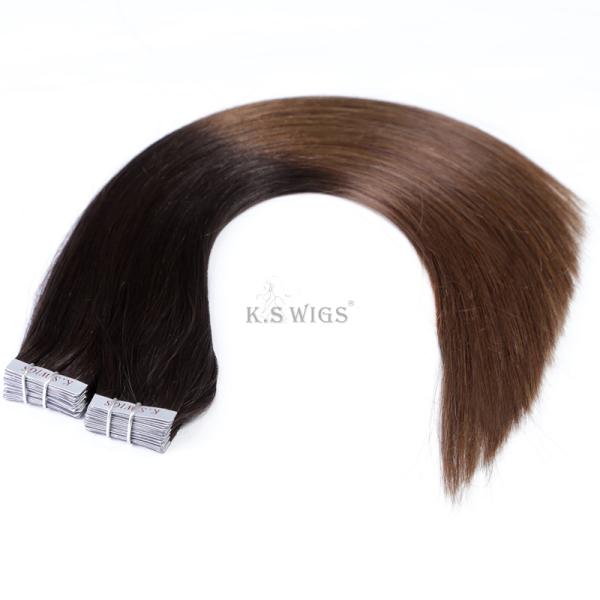 Wholesale Perfect Quality 100% 2Tones remy Ombre color Indian thick Tape on Human hair extensions