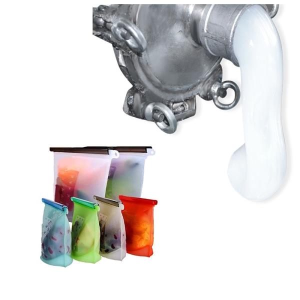 Reusável ajustado do saco líquido portátil do armazenamento da borracha de silicone do produto comestível
