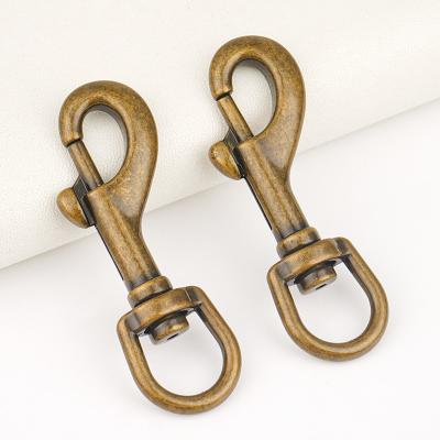 Customized Logo 13mm Glossy Antique Copper Snap Swivel Clips for Handbags Dog Leashes