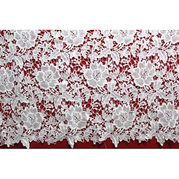 New dyeable lace fabric flower design black crochet cotton lace new design water soluble african fabrics