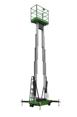 Capacidade de carga vertical de alumínio 200kg do elevador do mastro 10m dobro máximo da altura da plataforma com plataforma da extensão