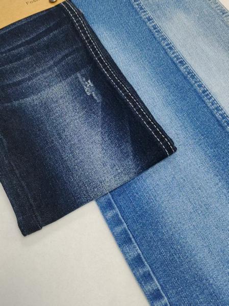 8.5oz  Siro Yarn Cross Slub  High Spandex Denim Fabric 72%cotton For Jeans