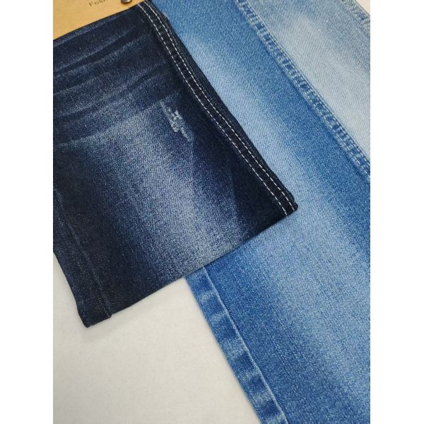 8.5oz  Siro Yarn Cross Slub  High Spandex Denim Fabric 72%cotton For Jeans