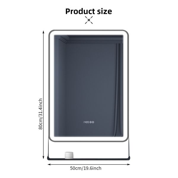 Modern LED Bathroom Vanity Mirror Touch Switch Wall-Mounted Illuminated Shelf for Storage for Apartment Villa Decor Makeup