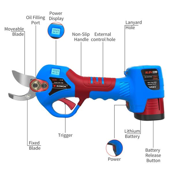 Cordless Electric Shears For Pruning Trees 2000mAh Battery Power