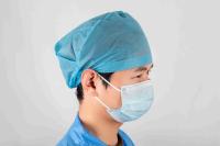MDR CE antibactérien, casquette médicale jetable avec caoutchouc élastique à l'arrière