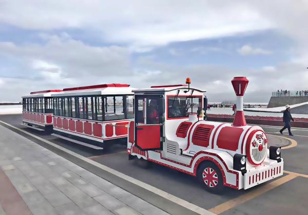 Playground Trackless Kiddie Train 20 People Trolley Bus Intelligent Electronic Control