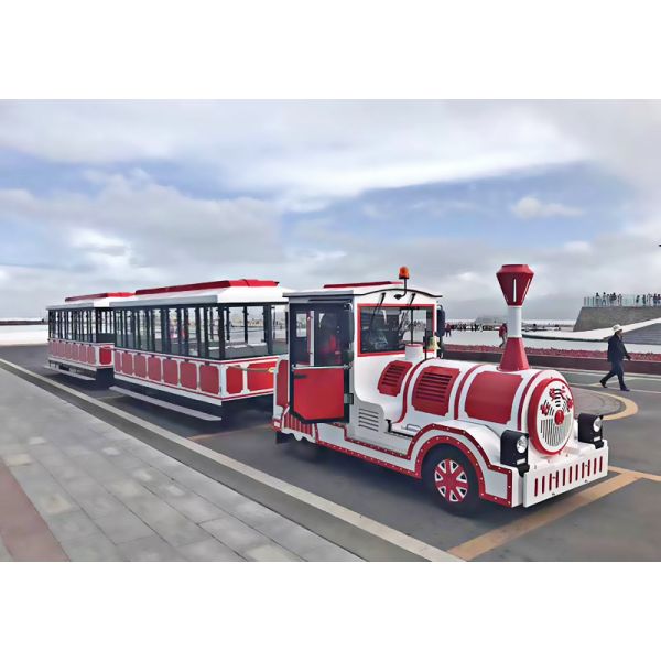 410*160*24cm Electric Trackless Train , Electric Riding Train For Theme Park