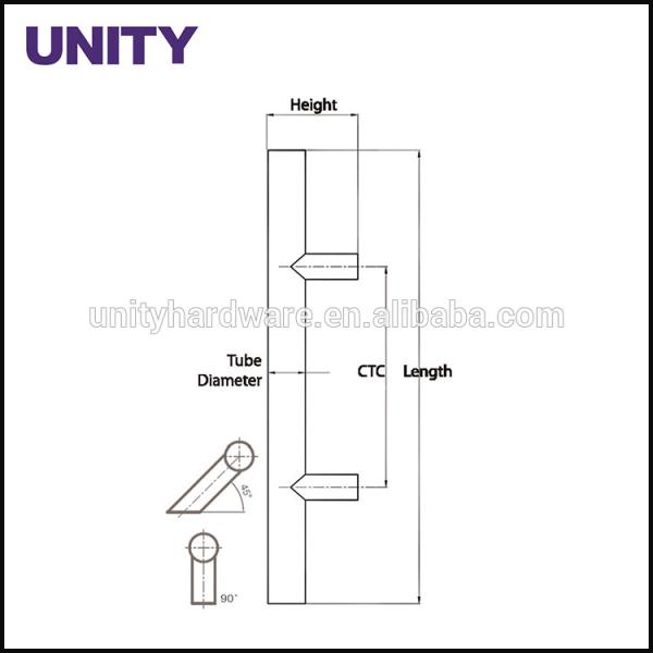 Commercial Door Pull Handles Suitable Fix Screws Stainless Steel Material