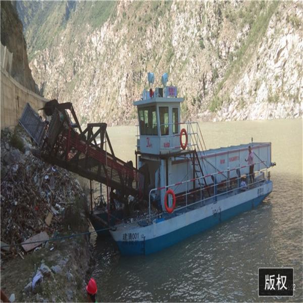 planta aquática Reed Harvester da grama da erva daninha do barco da espumadeira do lixo do barco de 3000m2 1m