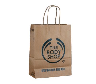 Eco Friendly Kraft Paper Twisted Handle Shopping Carrier Bag With Logo Printed