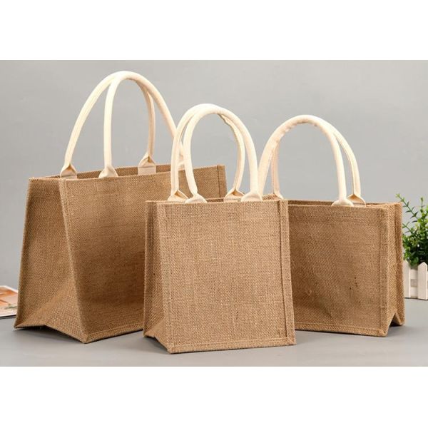 Bag Square Shape Laminated Waterproof Canvas Cotton Shopping Tote Beach Bag for Promotion