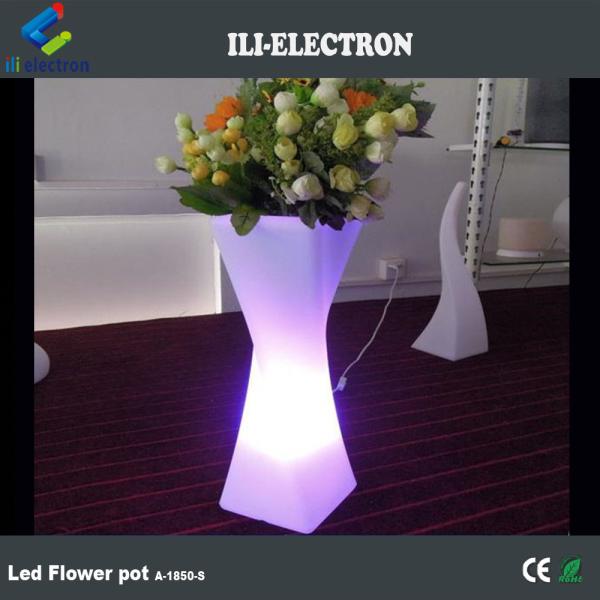 Rechargeable Single LED Lighted Twisted Flower Pot  Customised Color