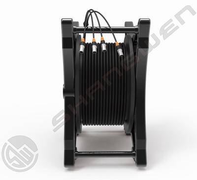 Multi-Channel Cable 4 Channel 4x16A Signal Sockets Industrial Electric CAT6 SF/UTP Network Cord Retractable Reel Cable Drum