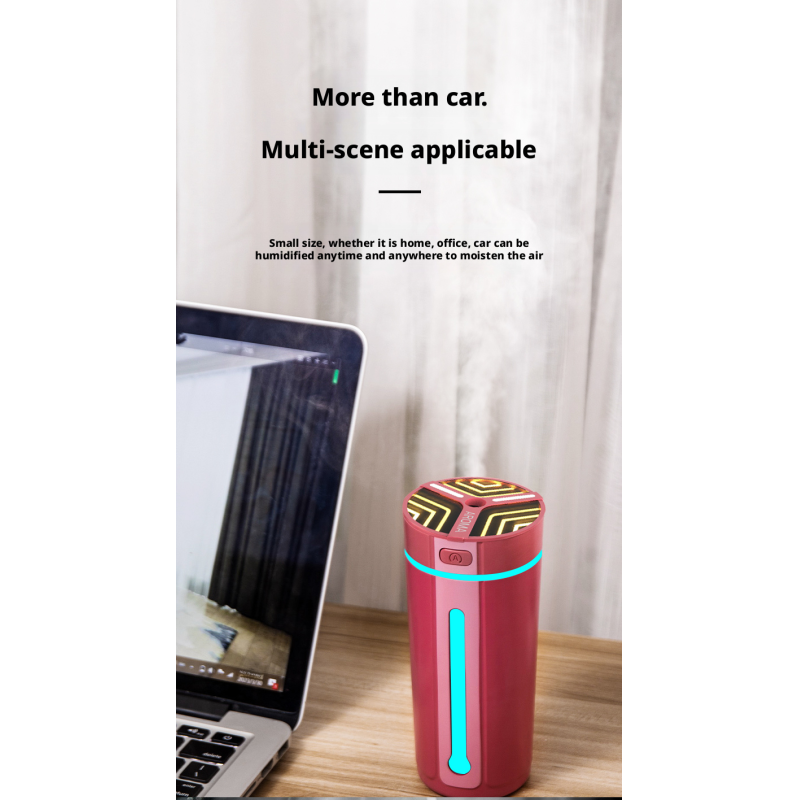 300ml Capacity Ultrasonic Car Humidifier With AI Scent Spray 36db Noise Level