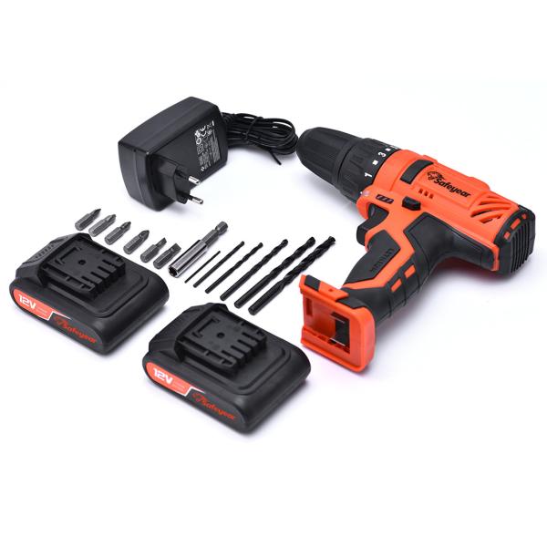 1500mAh Li-Ion Electric Powered Tools 12v 3Pcs Cordless Drill Machine
