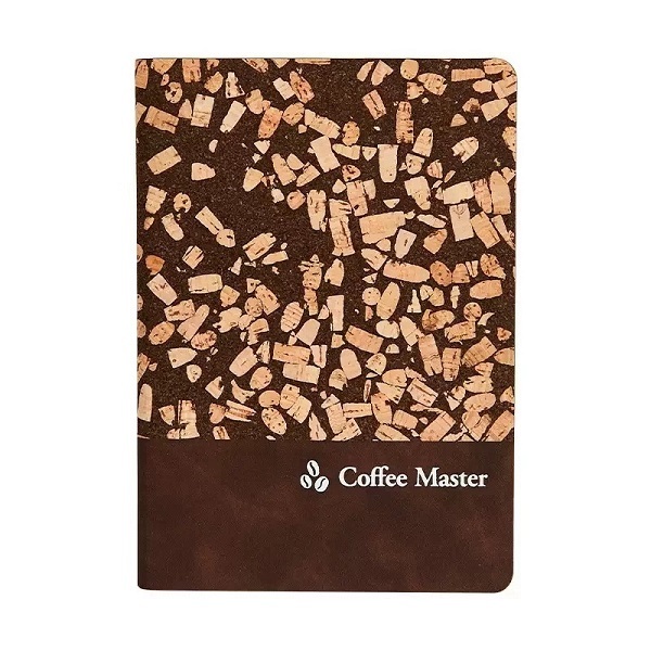 Eco-Friendly Spliced Coffee Ground Cork Notebook With Custom Logo